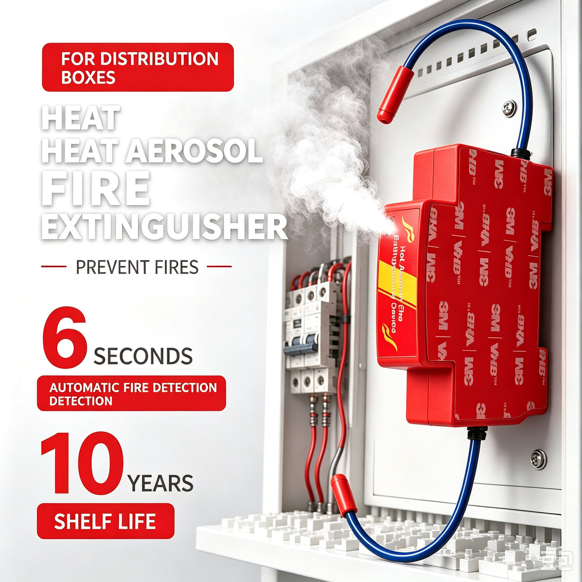 10g-40g Compact Fire Protection Aerosol Automatic Fire Extinguishing Breaker for Electrical Switch & Meter Box