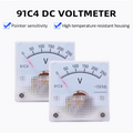 91C4 DC Voltmeter, Analog Pointer Panel Voltage Meter, Class 2.5 Accuracy 0-250V DC Volt Gauge for Circuit Measurement