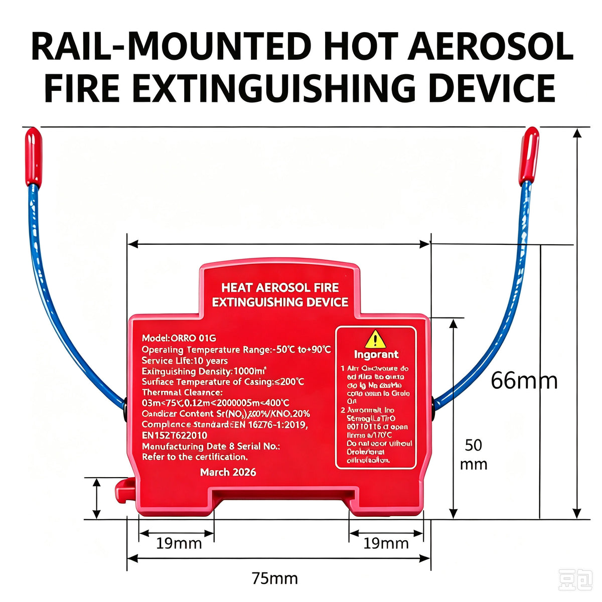 10g-40g Compact Fire Protection Aerosol Automatic Fire Extinguishing Breaker for Electrical Switch & Meter Box