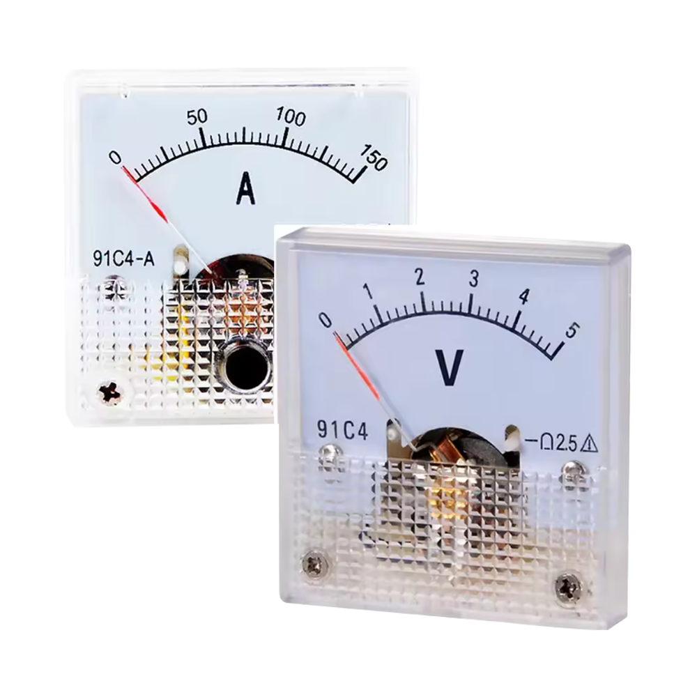 91C4 DC Voltmeter, Analog Pointer Panel Voltage Meter, Class 2.5 Accuracy 0-250V DC Volt Gauge for Circuit Measurement